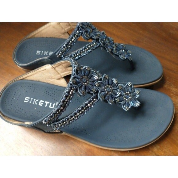 Siketu Womens Sandals Navy Blue 38 US 7.5 - Picture 2 of 6